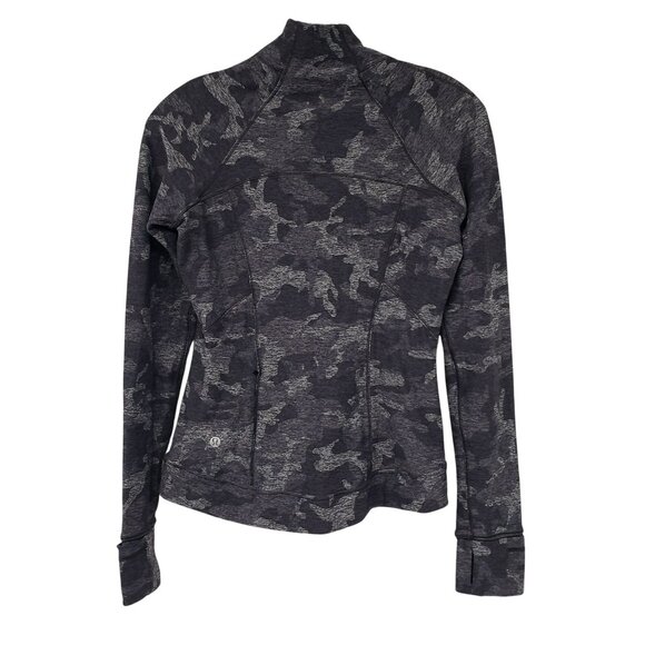 Lululemon Outrun the Elements 1/2 Zip Gray Camo Pullover Rulu Fabric Workout Top - Picture 9 of 12